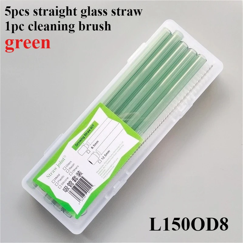 Eco-Friendly Borosilicate Glass Straws - 5-Pack Gift Set