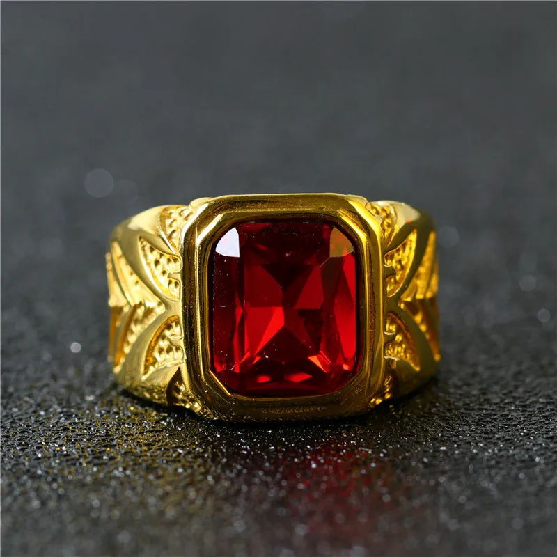 Square Cubic Zirconia Ring Women Men Vintage Gold Color Rings Bride Wedding Party Jewelry Gifts crystal rings,zircon rings,stone rings,fashion rings,gold rings,wedding rings,fashion ring,finger rings,metal rings