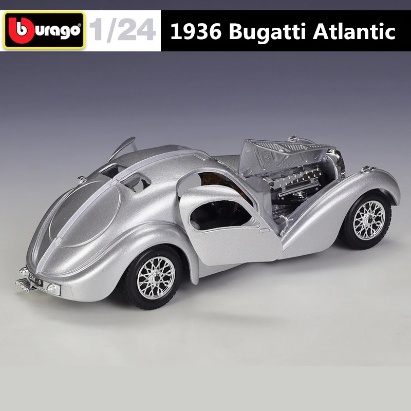 Bburago 1:24 1936 Bugatti 57Sc Atlantic Alloy Classic Car Model Diecast Metal Toy Vehicles Car Model Collection Regali Per Bambini