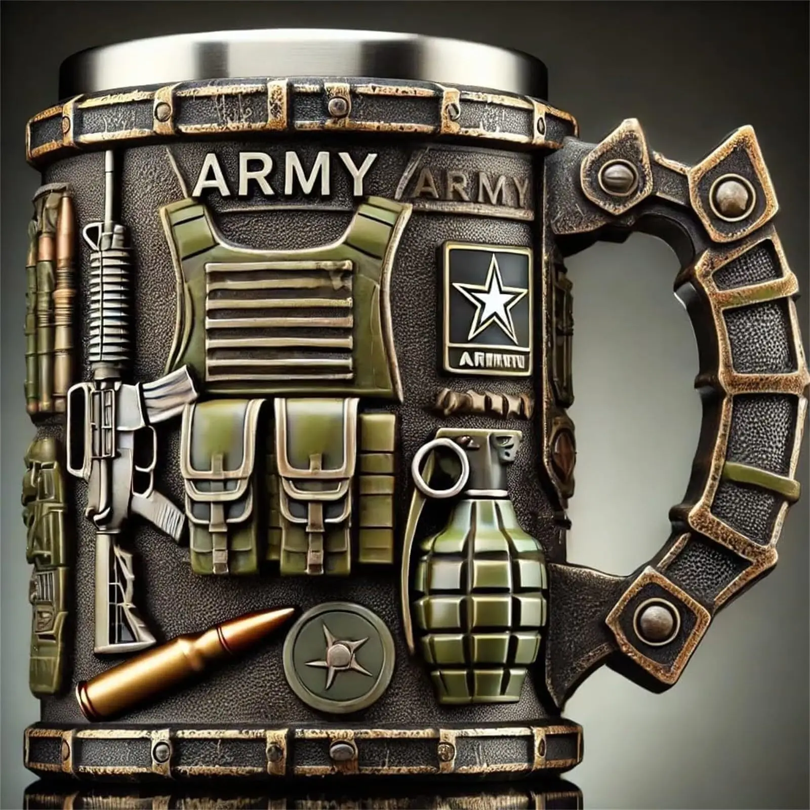 Military Mug Army Themed Mug 15 Oz Personalized Funny Coffee Cup Handmade Coffee Father Day Gift Veterans