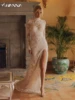 Modest High Collar Long Sleeve Wedding Dress Classic Lace Applique Bride Robe Elegant Long Bridal Gown Customized Robe De Mariée 1