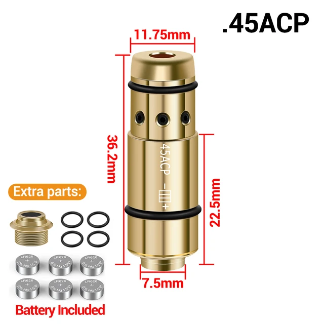 Dry Fire Training Laser Bullet 9mm Boresighter for Dry Fire Training 380ACP .223 40S&W 45ACP
