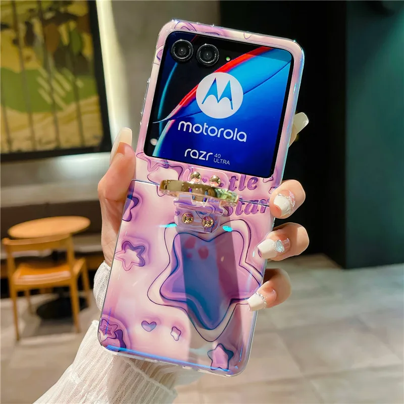 Ring Blu-ray Phone Case For Motorola MOTO Razr 40 Ultra PC Star Protective Cover