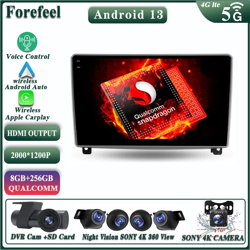 

Android 13 For Peugeot 407 1 2004 - 2011 Multimedia Auto radio Navigation Stereo Radio No 2din DVD Video Player Car GPS DSP HDR