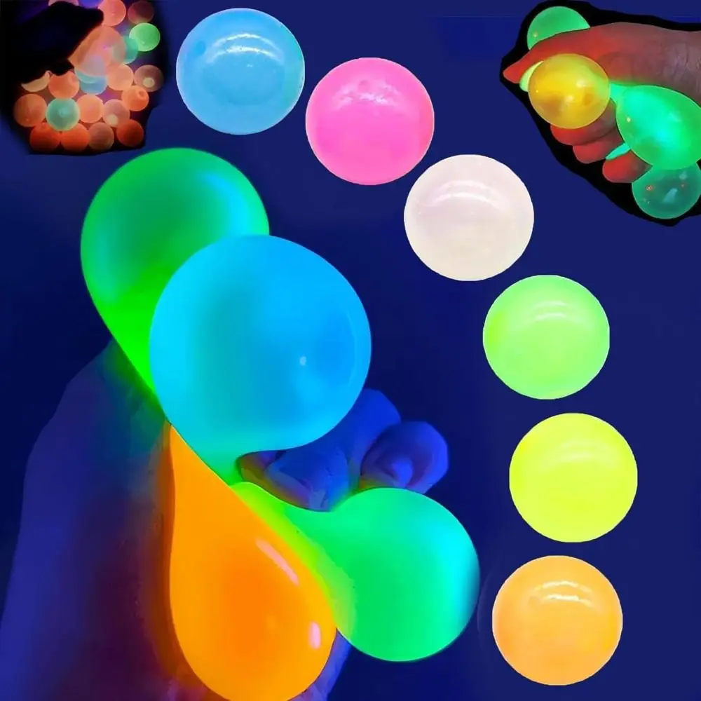 Luminous Glorbs Sticky Balls Glow in The Dark Glorbs Balls for Ceiling & Wall Fun Sticky Fidget for Kids and Adults