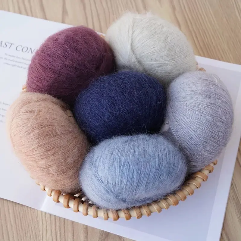 25g High Quality Mohair Yarn High Content Soft Skin-friendly Eco-friendly Mohair Crochet yarn For Crochet Shawl Sweater Cloth 5