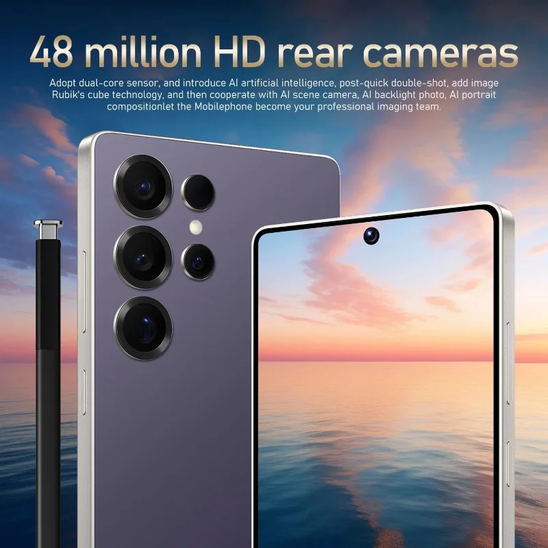 Global Vision S24 Ultra Smartphone 5G Android 5800mAH 8GB RAM 512G ROM 6.8Inch 1920x1080HD 24+48MP MTK10 4G Network Mobile Phone view 3