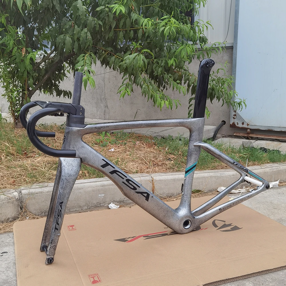 2022 New Carbon Road Bike Frame Ice Crack Snowflake Cracked Paint Disc