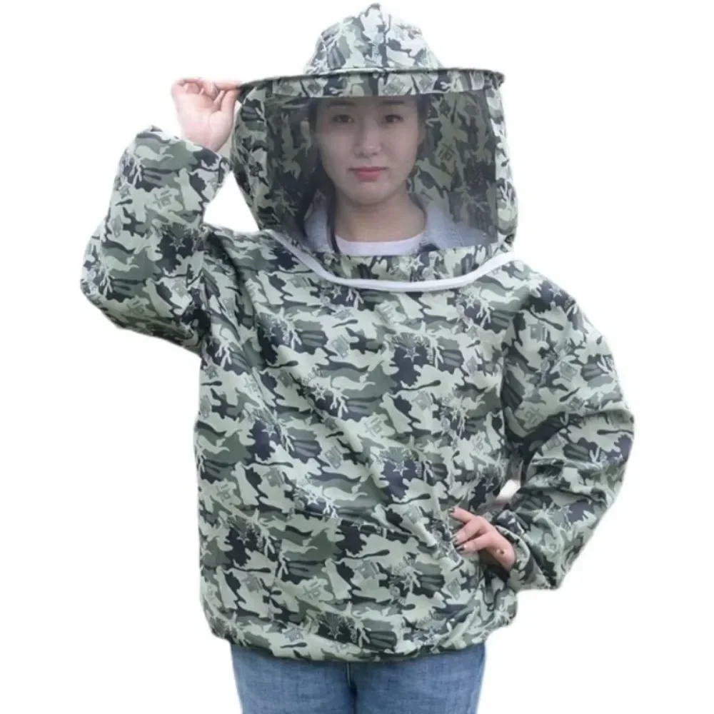 Foldable Beekeeping Suit Jacket Veil Set Double Zippered Beekeeping Protective Suit anti-bee Beekeeper Clothing with Hat