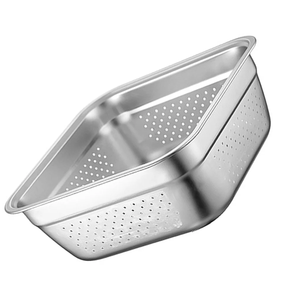 

Thick Basin Drain Basket Rice Drainer Strainer Stainless Steel Washing Sifter Vegetable Holder Mesh Kitchen Colander