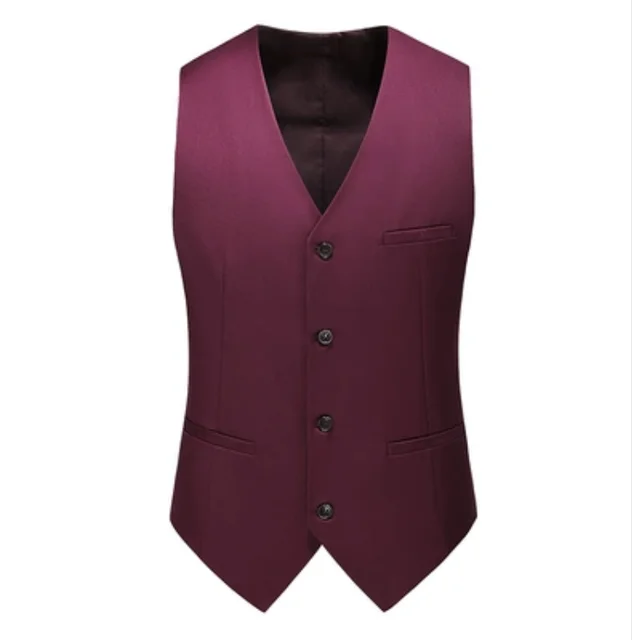 Luxury Men's Wedding Suit Vests 2023 New Fashion Male Slim Solid Color