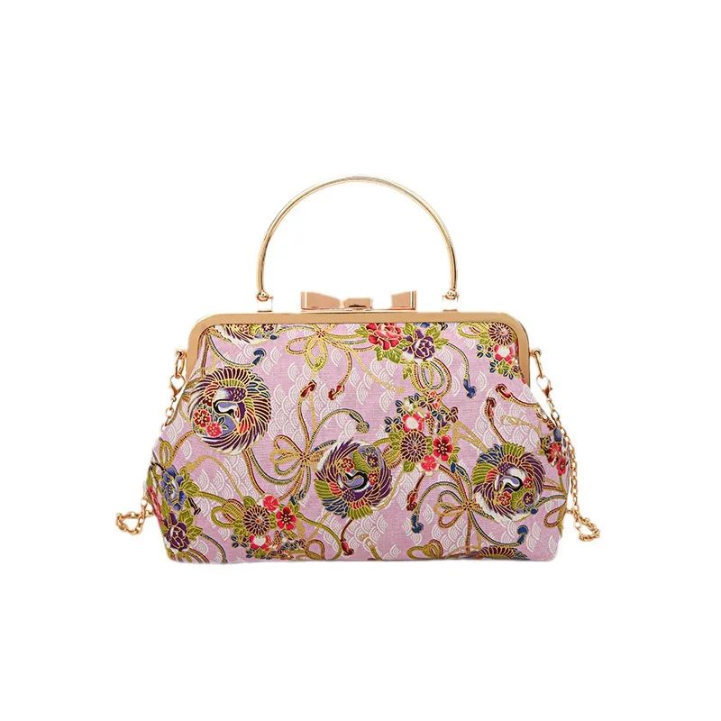 Vintage Handmade Embroidery Evening Bags For Women Fashion Chinese Style Dinner Party Cluthes Handbags Chain Shoulder Bags femme