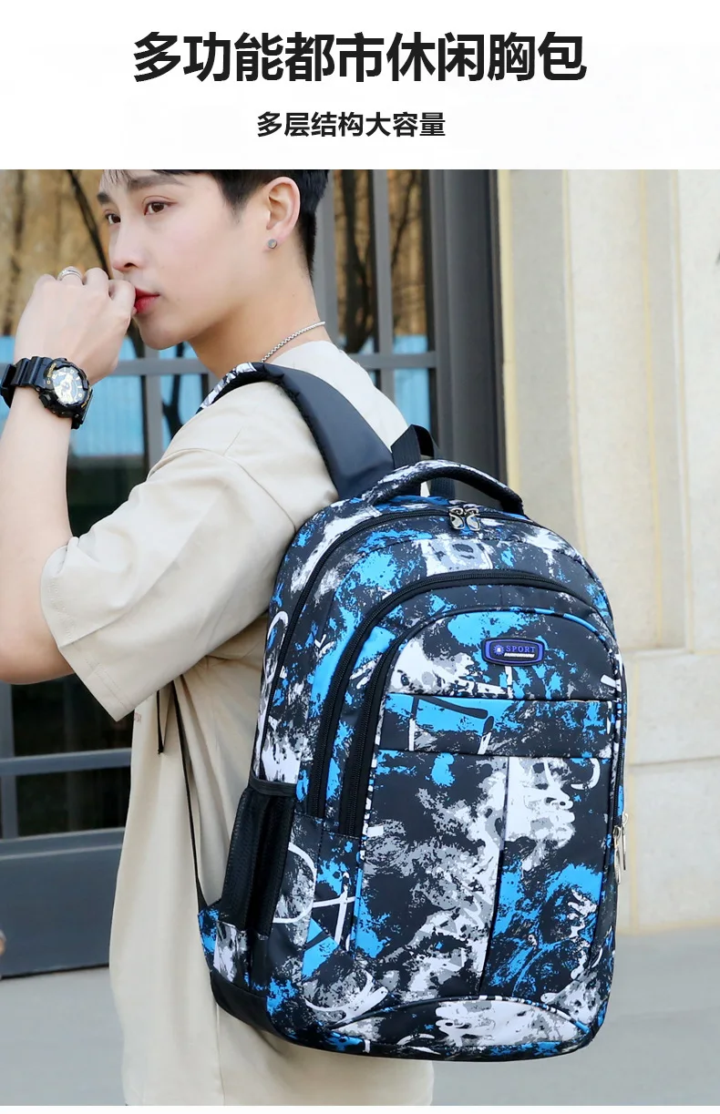 Lässiger Unisex-Rucksack für Mittelschüler und Oberschüler, große Kapazität, leichte Schultaschen, Geschenke 2026 – Detail 3