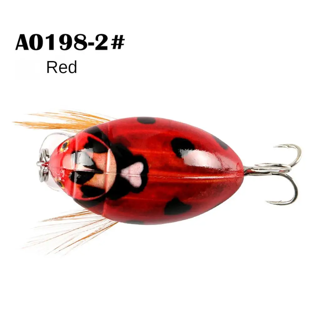 3.8cm 4g Artificial Ladybug Fishing Bait Cicada Beetle Insect Wobblers Fishing Lures Topwater For Bass Carp Fishing Tackle 3