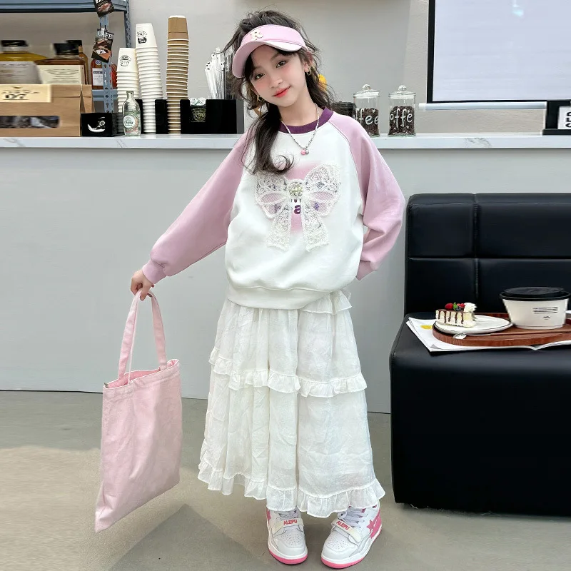 여아용 화이트 스커트, 용수철 여름 패션 원피스, 심플 캐주얼 스타일, 올매치 스커트, 한국 심플 스타일, 2024 신상