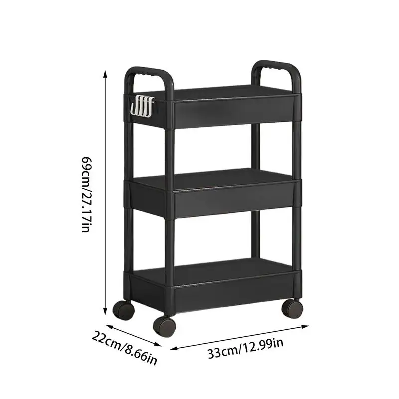 Small trolley rack kitchen floor Storage Cart multi-layer snack Cart bathroom toilet storage rack Rolling Book Shelf Organizer