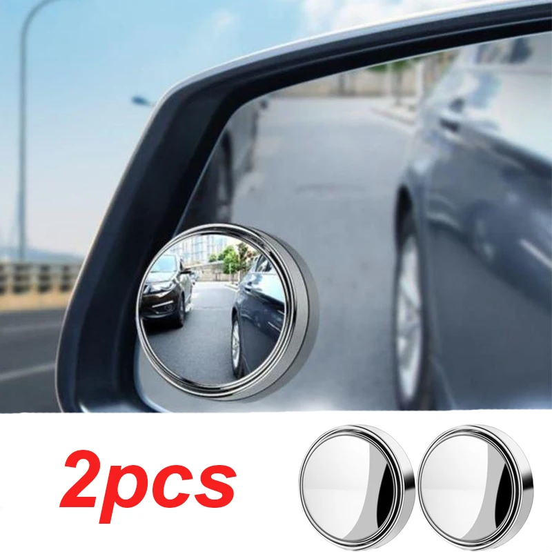 

Adjustable Car Blind Spot Glass Mirror 360 Degree Side Wide Angle Rear View Small Frameless Round Mirror Auto Safety Driving