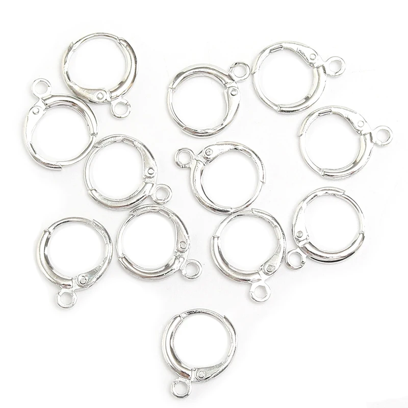 Earrings with Jump Hook, 100 Pieces Round Leverback Earring Hooks Earwires  Replacement French Style,Golden and Silver