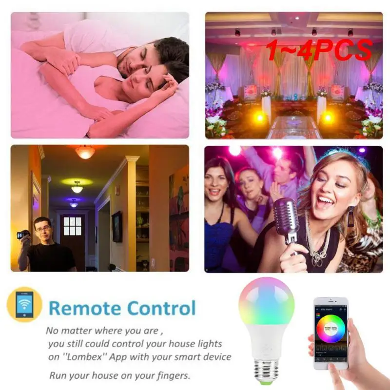 

1~4PCS Smart Wifi Lamp E27 Dimmable Colorful LED Lamp RGB Color Light APP WIFI Remote Control Via IOS Android for Smart Homes