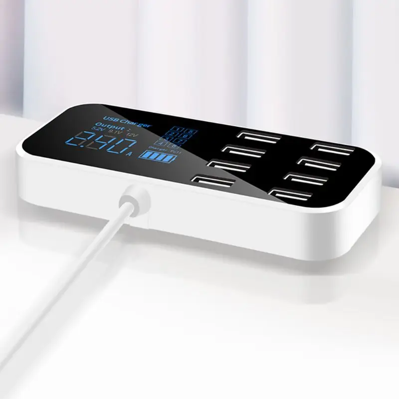 자동차 USB 충전기 12V 8 포트 빠른 충전 범용 빠른 충전 자동차 담배 어댑터 USB 허브 전화 태블릿