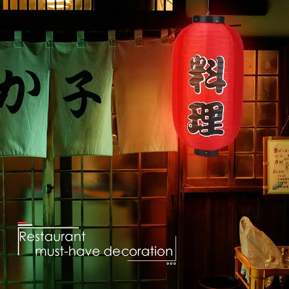 2 stücke 10 Zoll chinesische/japanische lange geformte Stoff DIY Restaurant Laterne Laterne Lampe für Home Party hängen Lampion Dekoration – Detail 6