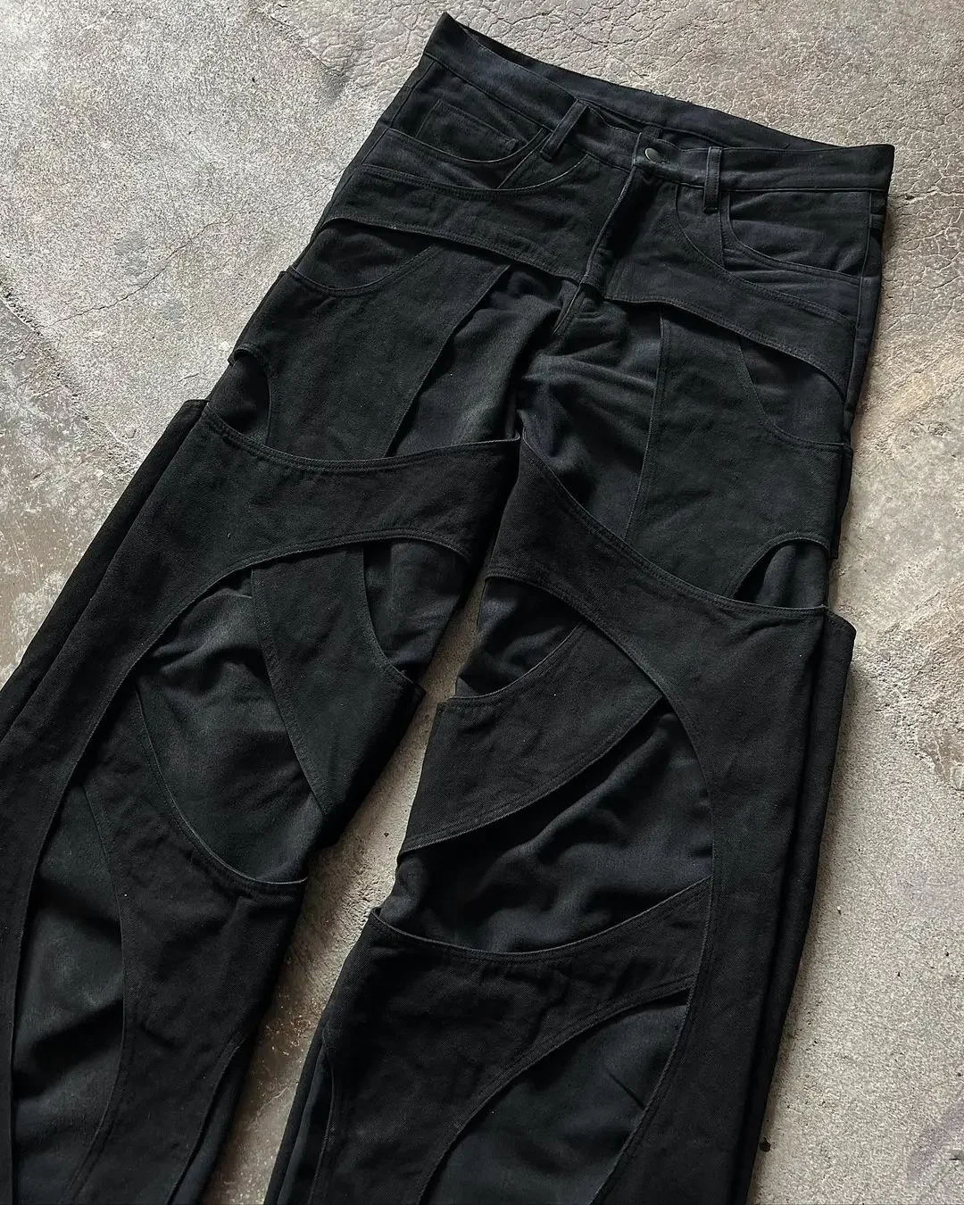 2024 New Gothic Retro Jeans for Men Wide Leg Straight Black Y2k Baggy Jeans Harajuku Hip Hop High Waist Denim Pants Streetwear 5