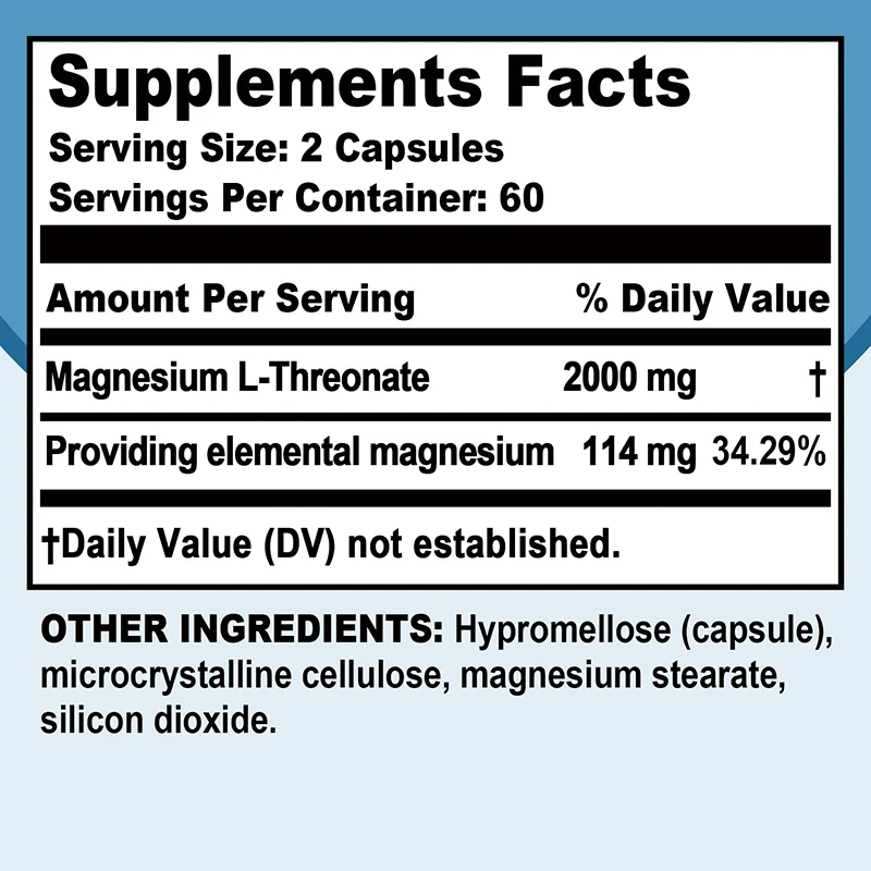 Magnesium L Threonate bottle and packaging