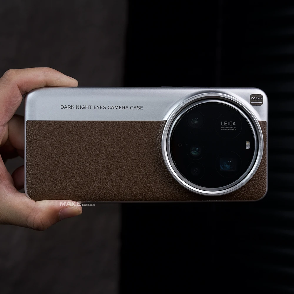 Premium Color Collision Leather Case with Metal Camera Lens Protection Cover