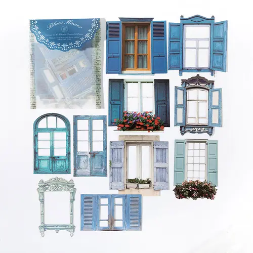 10 Sheets Vintage Hollow Door Window Sticker Diy Diary Decoration Plant Flower INS Sticker Album Scrapbooking Kawaii Stationery - Image 12