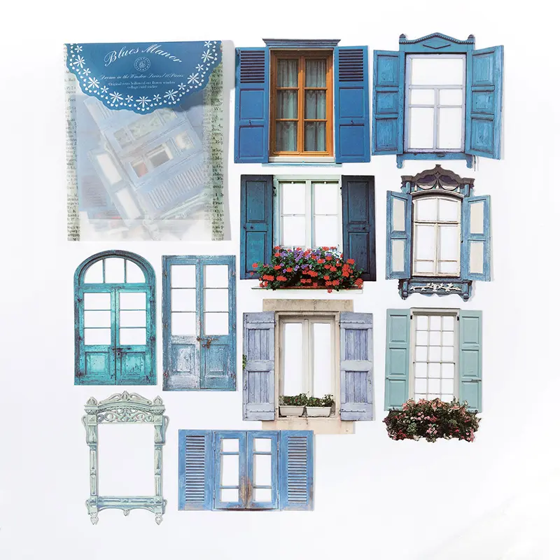 10 Sheets Vintage Hollow Door Window Sticker Diy Diary Decoration Plant Flower INS Sticker Album Scrapbooking Kawaii Stationery - Image 12