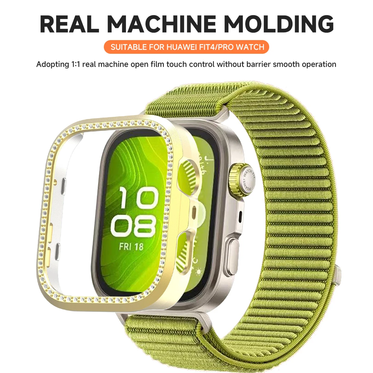 Diamond-Embellished All-Around Protective Watch Bumper Cover