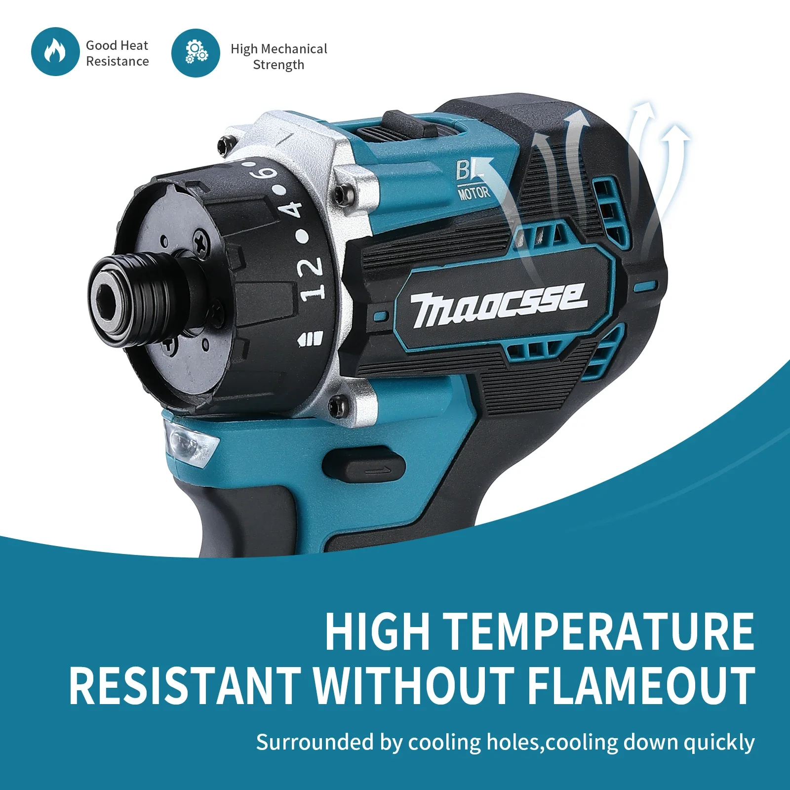 충전식 무선 전기 드릴 스크루 드라이버, Makita 18v 배터리용, 20 + 1 토크, 280N.m