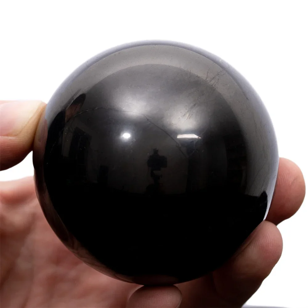 

Natural Crystal High Quality Shungite Stone Ball Quartz Point Sphere Feng Shui Ornaments Ore Minerals Home Decoration +base