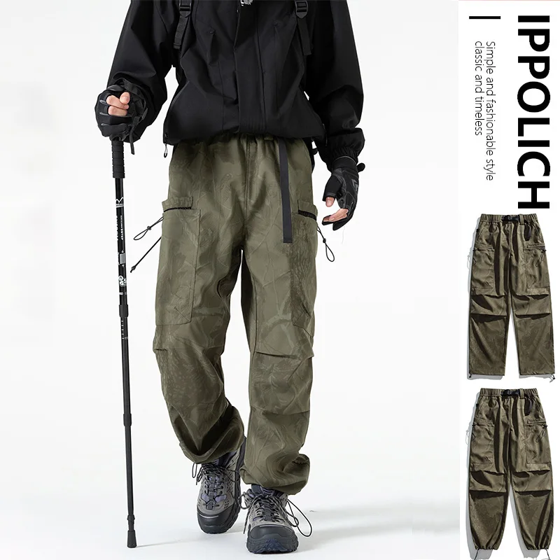 Pantalon cargo camouflage homme automne - Pêche randonnée imperméable coupe-vent style américain