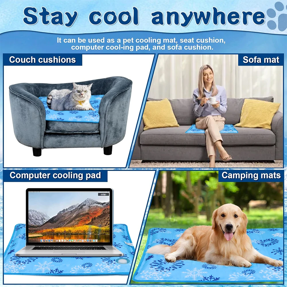 Cat Cooling Mat Water Injection Dog Mat Durable Leakproof Ice Pad Keep Puppy Dogs Cats Cool Summer Outdoor Indoor for All Pets 2