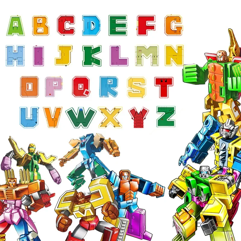 26 Letters Learning Toys Learnable Words Transformable Combinable Robots Alphabet Toys Kids Gifts Learn Play Robot Toy Gift educational learning toy alphabet educational toys