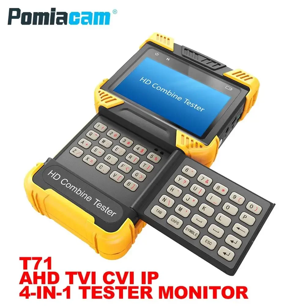 T71 Cctv Tester Non-Touch Screen Ahd Tvi Cvi Cvbs H.265 4K Macchina Fotografica Del Ip Di Keybutton Delle Tester Monitor Ptz Controller Rj45 Cavo Di P