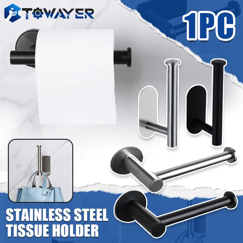Toilet paper rack Toilet paper holder Toilet roll holder Stainless Steel Shelf Wall-mounted Perforated Roll Paper Bath Ball Rack Creative Toilet Paper Rack Toilet Bathroom Appliances