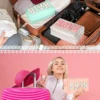 Chenille Letter Cosmetic Bag PU Leather Waterproof Pouch Cute Zipper Organizer, Skin, Hair and Face.-zmt 4