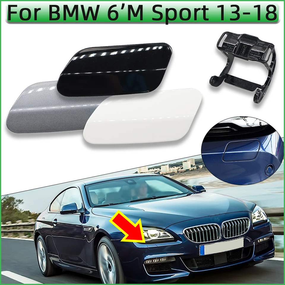 Front bumper cover car headlight washer nozzle cover For BMW 6 Series F06 F12 F13 M-Sport Bumper 2013 2014 2015 Headlight Washer Nozzle Cover Sprayer Cap Trim Painted
