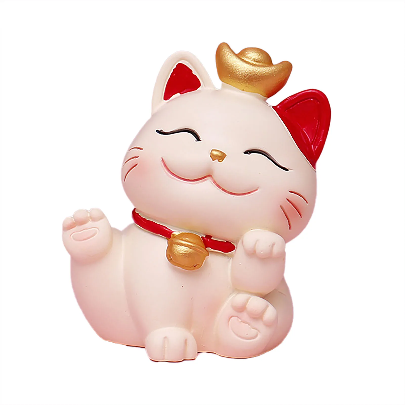 

Cute Lucky Cat Ornament Synthetic Resin Fortune Cats Statue Desktop Decoration Home Entrance Living Room New Year Festival Decor