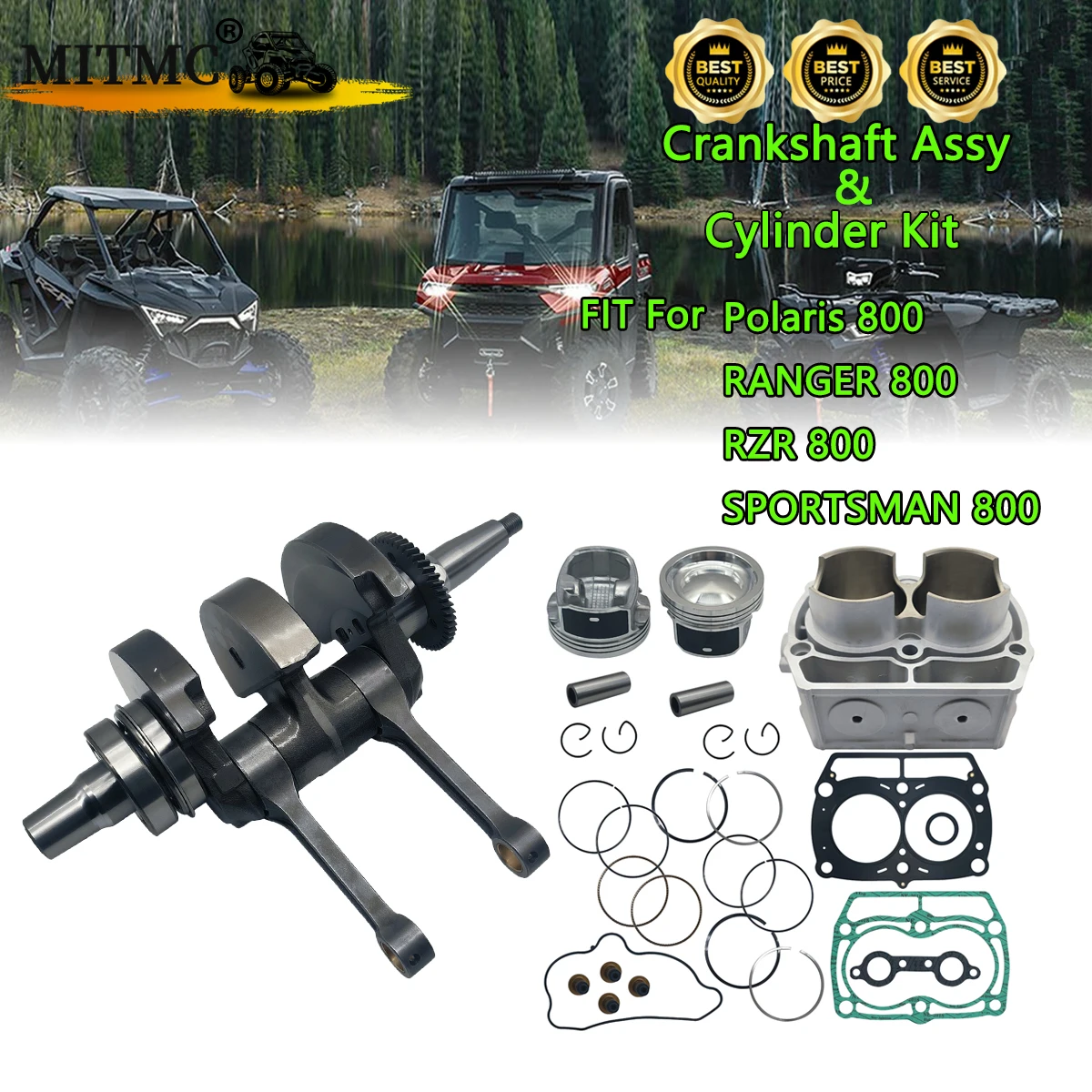 

Crankshaft Assy And Cylinder kit For Polaris RANGER RZR SPORTSMAN 800 ATV UTV 2205112 2204393 2202917 5247360 5254357