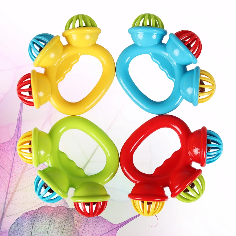 

4 Pcs Kids Handbells Educational Toys Jingle Music Instruments Press Musical Toddler