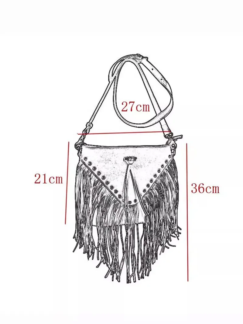 Pndme Mode Vintage Designer Echt leder Damen Quaste Tasche lässig Outdoor echte Rindsleder weibliche Schulter Umhängetasche – Detail 1