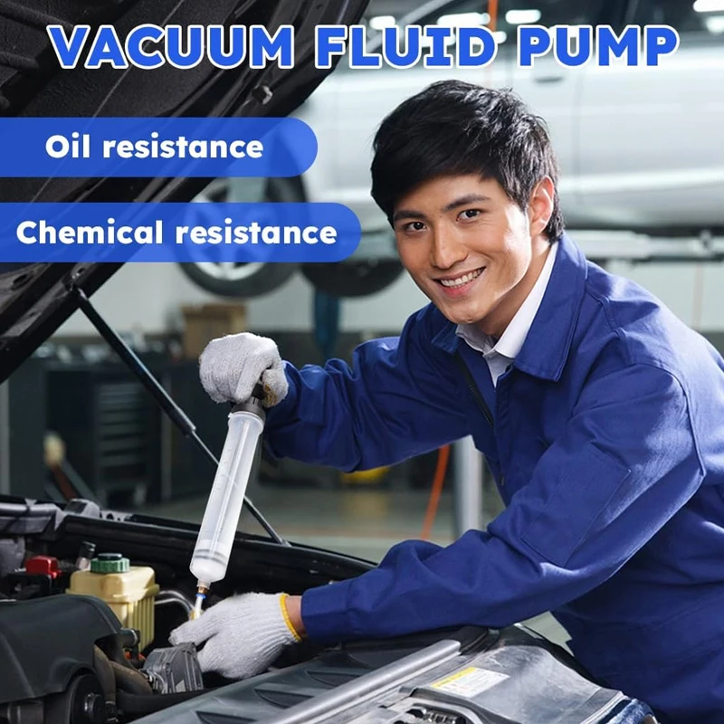 Oil Extractor Pump Reusable Car Oil Fluid Extractor Auto Oil Change Syringe Manual Fuel Suction & Filler