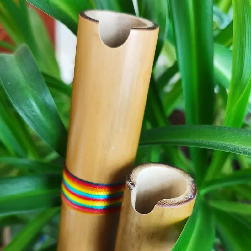 Chinese Traditional 6 Holes Bamboo Flute Vertical Flute Clarinet 1PC Student Musical Instrument Wooden Color For Kids Gift
