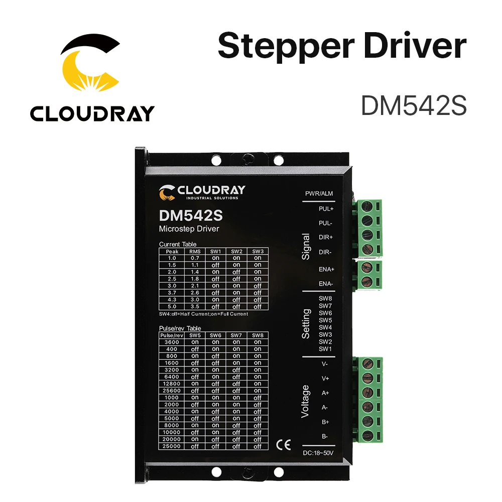 cloudray 2 phase driver dm542s tensao de alimentacao 18 50vdc saida 10 50a atual 01