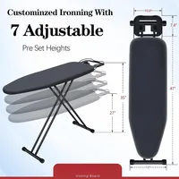 Ironing Board, Metal Panel Iron Board |43" X 13" W/with Iron Rest | Full Metal Construction| Height Adjustable 2