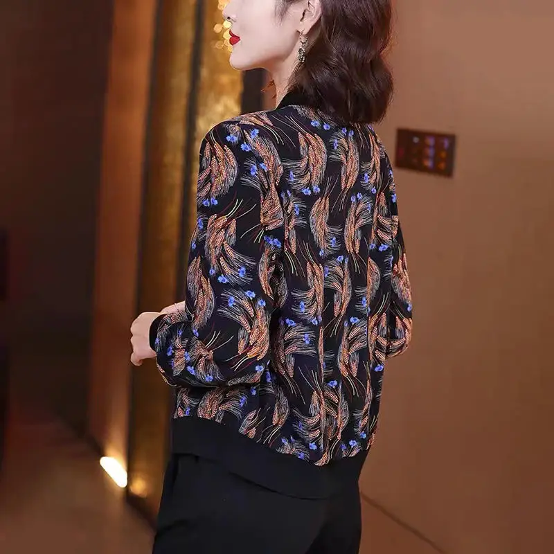 Chiffon Long-sleeved Sunscreen Clothing Women's Summer New Loose Baseball Uniform Jacket Fashion Casual Print Short Coat