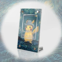 Pokemon Card Brick Photo Frame Van Gogh Museum Pikachu Charizard Acrylic Card Brick Photo Frame PTCG Gift Toy Not Include Cards 1